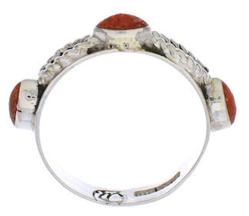 Apple Coral Sterling Silver Jewelry Stackable Ring Size 5-3/4 UX34807
